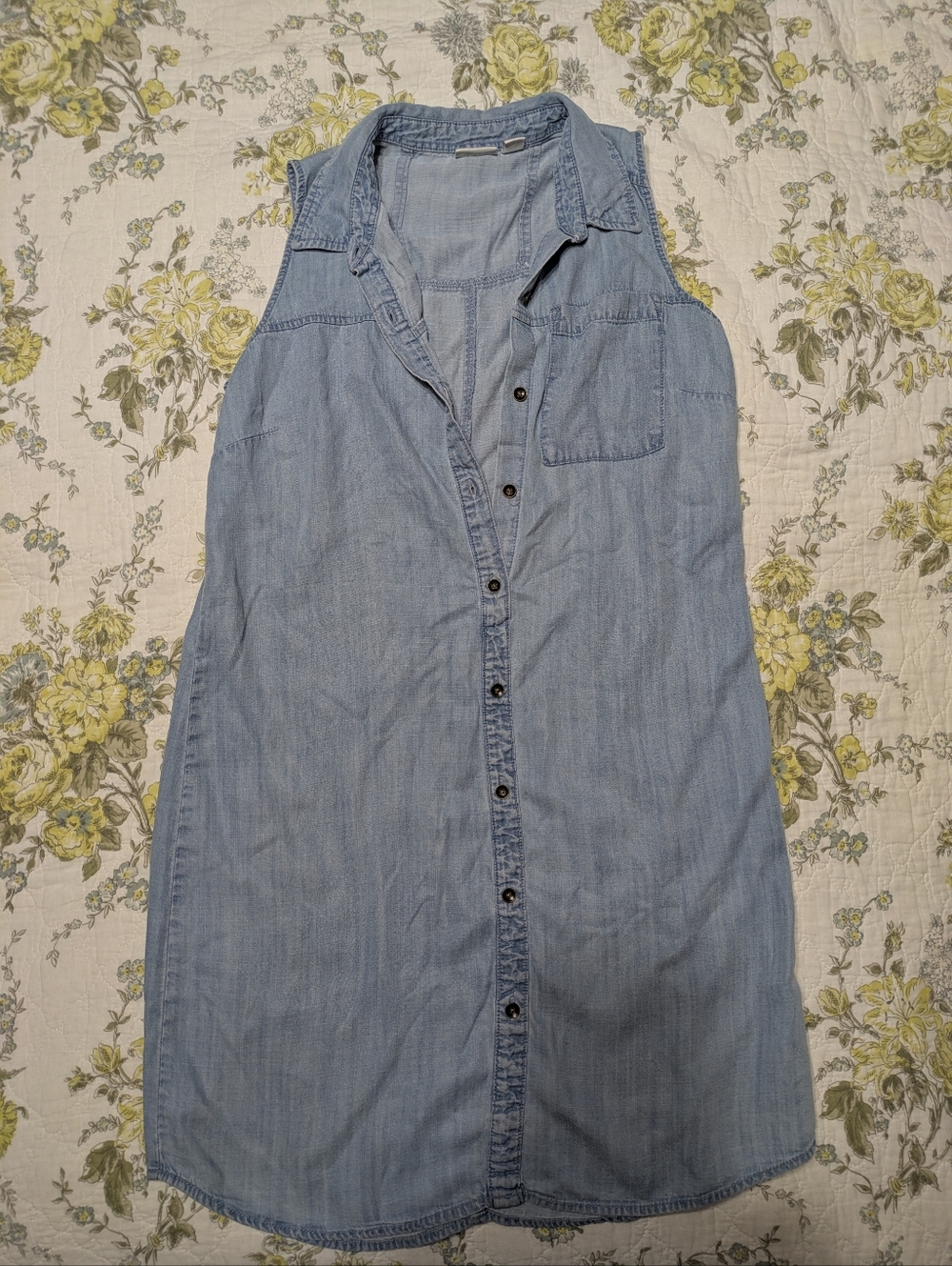 Cato Light Blue Sleeveless Denim Shirt Dress
